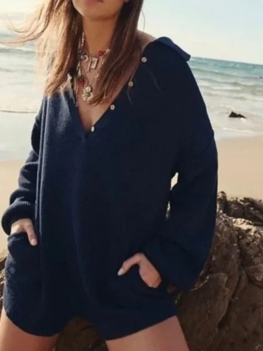 Free People FP Beach Ribbed Knit Jumper